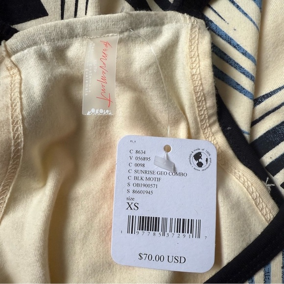 FREE PEOPLE Hot Shot Mini Dress in Sunrise Geo Combo Size XS NWT - Picture 7 of 8